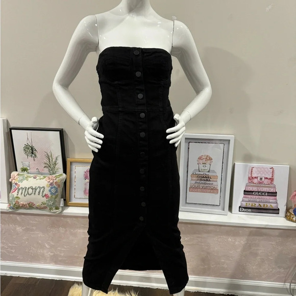 New Zara ZW Denim Bustier
Black Strapless Dress 
Small - Picture 9 of 15